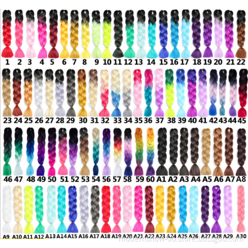 Wholesale synthetic Braided hair extension high quality raw material 24 inch ombre jumbo synthetic braiding hair